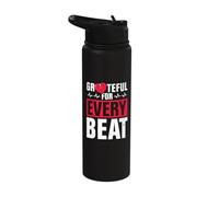 Grateful for Every Beat - Open Heart Surgery Stainless Steel Insulated Water Bottle