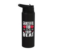 Grateful for Every Beat - Open Heart Surgery Stainless Steel Insulated Water Bottle