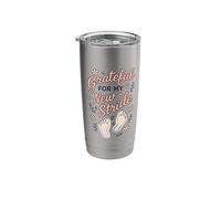 Grateful for My New Stride Footprints Stainless Steel Insulated Tumbler