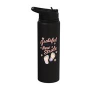 Grateful for My New Stride Footprints Stainless Steel Insulated Water Bottle