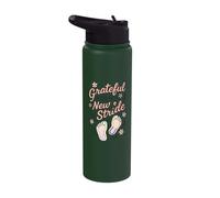 Grateful for My New Stride Footprints Stainless Steel Insulated Water Bottle