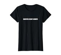 Grateful Heart Always T-Shirt, Women, Black, XXL