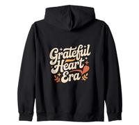 Grateful Heart Era Retro Thankful Kindness Positivity Zip Hoodie