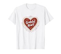 Grateful Heart Inspirational Love Design for Thankfulness T-Shirt, Men, White, 3XL