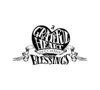 Grateful Heart sees Many Blessings Wall Decals PVC 54.4x103cm It Won't Fall Off Black