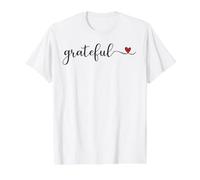 Grateful Heart Typography Gift Value Graphic T-Shirt, Men, White, S
