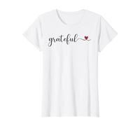 Grateful Heart Typography Gift Value Graphic T-Shirt, Women, White, XL
