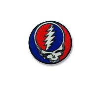 Grateful Patch - Steal Your Face Skull Embroidered Patch, Strong Adhesive Sticker Badge Applique for Jackets, Backpacks, Hats & DIY