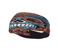 Grateful Retro Skull Flowers Dead Fashionable Sports Decoration, Sweat Resistant Headband, Hair Band, Breathable Sweat Wicking Fitness Equipment Headbands for Women Men, Black