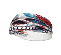 Grateful Retro Skull Flowers Dead Fashionable Sports Decoration, Sweat Resistant Headband, Hair Band, Breathable Sweat Wicking Fitness Equipment Headbands for Women Men