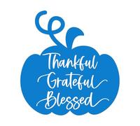 Grateful Thankful Blessed Wall Decals PVC 67.2x71cm It Won't Fall Off Blue