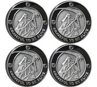 Grateful to Be Alive Sobriety Chip AA Coins and Medallions Recovery Anniversary Token (Pack of 4)