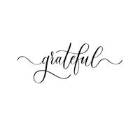 Grateful Wavy Elegant Calligraphy Spelling Wall Stickers Paster Paper 30x77.3cm Do not Damage The Wall Surface Black
