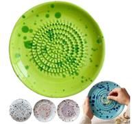 Grater Plate, NEW Ceramic Grater Plate for Ginger and Garlic, Exquisitely Handcrafted Gradient Porcelain Grinding Dish, Multipurpose Graters for Vegetables Fruits Cheese Chocolate (Green)