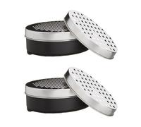 Grater with Lid - Black - Pack of 2 - Quickly and Easily Grate Your Cheese Before Meals - Store It Inside the Grater Too, Locking It Away with Its Very Own Lid