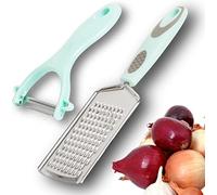Grater with Peeler - Set of 2 - Hand grater - Lemon zest - Cheese grater - Ginger grater - Garlic grater - Wide grater - Stainless steel grater