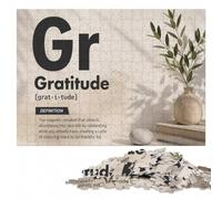 Gratitude Definition - Inspirational Manifest Jigsaw Puzzle, 300 Pieces | Image-area sorting - a clear build method during indoor leisure.