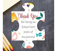 Gratitude Hanging Puzzle Piece for Friends and Teachers - Thank You for Being an Important Piece Design - Decor for Teacher End Of Term Milestone Keepsakes (Bright)