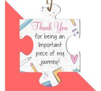 Gratitude Hanging Puzzle Piece for Friends and Teachers - Thank You for Being an Important Piece Design - Decor for Teacher End Of Term Milestone Keepsakes (Pastel)