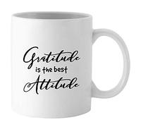 Gratitude Is The Best Attitude Mug Printed Inspiration Quote Ceramic Coffee Cup With Box