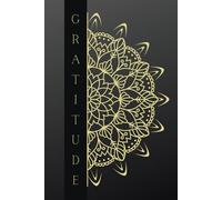 Gratitude Journal 6x9inch, Mandala, Gold, Black, Grey, glimmer, diary, mindfulness, thoughtful, spiritual gift