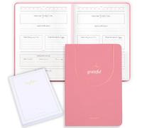 Gratitude Journal - Daily Mindfulness & Self-Care Notebook with Premium Leather Cover, Guided Prompts, 170gsm Paper, Gold Foiling, Satin Ribbon & Luxury Gift Box for Women & Men (Baby Pink)