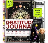 Gratitude Journal for Women & Men - 5 Minute Self Care Journal | 90-Day Undated Daily Planner for Positivity, Affirmations & Manifestation | Guided Mindfulness, Reflection | Vision Board + Stickers