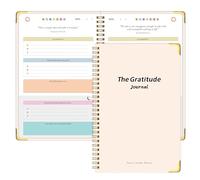 Gratitude Journal for Women Men, Undated Daily Gratitude Journal Spiral with Prompts & Quotes for Self Care, Happiness, Affirmation and Mindfulness, Hardcover, 5.9"x8.6"