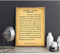 Gratitude Quote by Daniel Defoe Robinson Crusoe Book Quote (11 x 14, Vintage)