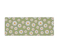 GRatka 60S 70S Retro Style Daisy,Mouse Pad Large Desk Pad Computer Keyboard Mouse Mat With Non Slip Rubber Base 30 x 80 cm