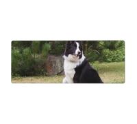 GRatka Bad Dog Border Collie,Mouse Pad Large Desk Pad Computer Keyboard Mouse Mat With Non Slip Rubber Base 30 x 80 cm