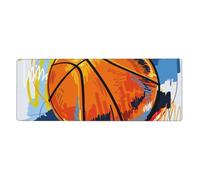 GRatka Basketball Colorful Sketch Enjoyment Printed,Mouse Pad Large Desk Pad Computer Keyboard Mouse Mat With Non Slip Rubber Base 30 x 80 cm