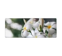 GRatka Beautiful White Frangipani Wake Plumeria Flowers,Mouse Pad Large Desk Pad Computer Keyboard Mouse Mat With Non Slip Rubber Base 30 x 80 cm