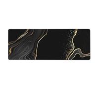 GRatka Black Marble With Gold Glitter,Mouse Pad Large Desk Pad Computer Keyboard Mouse Mat With Non Slip Rubber Base 30 x 80 cm