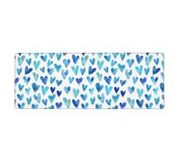 GRatka Blue Heart Elegant Romantic Unique,Mouse Pad Large Desk Pad Computer Keyboard Mouse Mat With Non Slip Rubber Base 30 x 80 cm