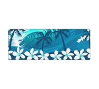 GRatka Blue Tropical Surfing With Palm Trees,Mouse Pad Large Desk Pad Computer Keyboard Mouse Mat With Non Slip Rubber Base 30 x 80 cm