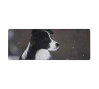 GRatka Border Collie Dog Spotted Snow,Mouse Pad Large Desk Pad Computer Keyboard Mouse Mat With Non Slip Rubber Base 30 x 80 cm