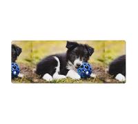 GRatka Border Collie Dogs Puppy Pets Black Border,Mouse Pad Large Desk Pad Computer Keyboard Mouse Mat With Non Slip Rubber Base 30 x 80 cm