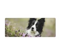 GRatka Border Collie Lawn Black Border Collie Pets,Mouse Pad Large Desk Pad Computer Keyboard Mouse Mat With Non Slip Rubber Base 30 x 80 cm