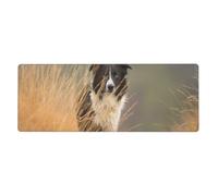 GRatka Border Collie Lawn Pets Black White Border,Mouse Pad Large Desk Pad Computer Keyboard Mouse Mat With Non Slip Rubber Base 30 x 80 cm