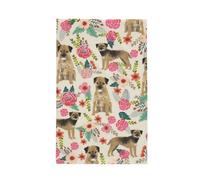GRatka Border Terrier Florals Cream,Waffle Tea Towels Kitchen Absorbent Dish Cloth Drying Dish Towels 41 x 66 cm