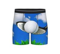 GRatka Boxer Briefs,Mens Underpants Boxer Shorts Leg Boxer Briefs Funny Novelty Underwear,Golf Ball Blue Sky Cloud