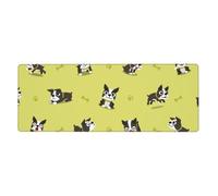 GRatka Cartoon Boston Terrier Dog,Mouse Pad Large Desk Pad Computer Keyboard Mouse Mat With Non Slip Rubber Base 30 x 80 cm