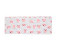 GRatka Cheerful Cute Little Pigs,Mouse Pad Large Desk Pad Computer Keyboard Mouse Mat With Non Slip Rubber Base 30 x 80 cm