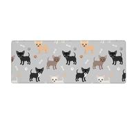 GRatka Chihuahua Paws And Bones,Mouse Pad Large Desk Pad Computer Keyboard Mouse Mat With Non Slip Rubber Base 30 x 80 cm