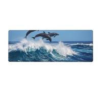 GRatka Common Bottlenose Dolphin,Mouse Pad Large Desk Pad Computer Keyboard Mouse Mat With Non Slip Rubber Base 30 x 80 cm