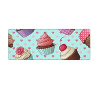 GRatka Cupcake Pattern Printed,Mouse Pad Large Desk Pad Computer Keyboard Mouse Mat With Non Slip Rubber Base 30 x 80 cm