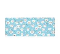GRatka Cute Dentist Dental Hygienist Print Blue,Mouse Pad Large Desk Pad Computer Keyboard Mouse Mat With Non Slip Rubber Base 30 x 80 cm