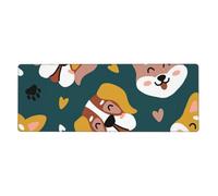 GRatka Cute Dogs Bones Puppy Paws Colorful Love Hearts,Mouse Pad Large Desk Pad Computer Keyboard Mouse Mat With Non Slip Rubber Base 30 x 80 cm
