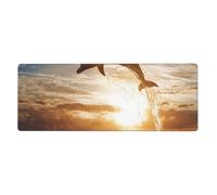 GRatka Dolphin Jumping From Shining Water,Mouse Pad Large Desk Pad Computer Keyboard Mouse Mat With Non Slip Rubber Base 30 x 80 cm